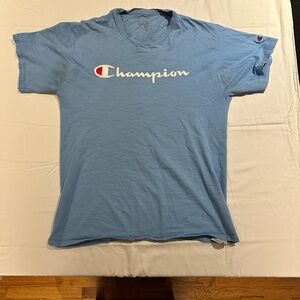 Champion Light Blue Tee with Logo